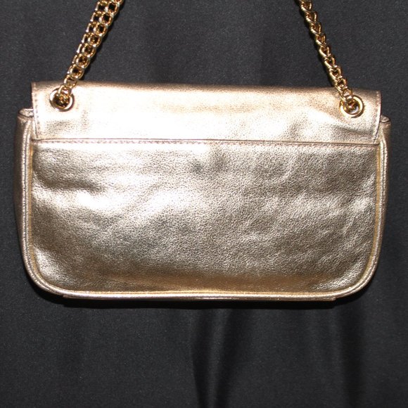 NWOT Michael Kors Gold Leather Shoulder Bag with Chain Strap - Picture 8 of 16